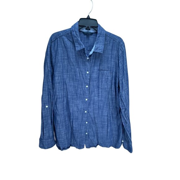 Tommy Hilfiger Other - Tommy Hilfiger Men’s Chambray Button Down Shirt Size L Blue Casual Streetwear